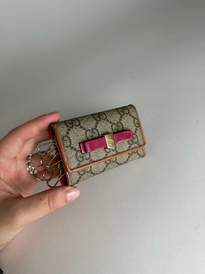 Vintage Gucci Leather Monogram Key Holder