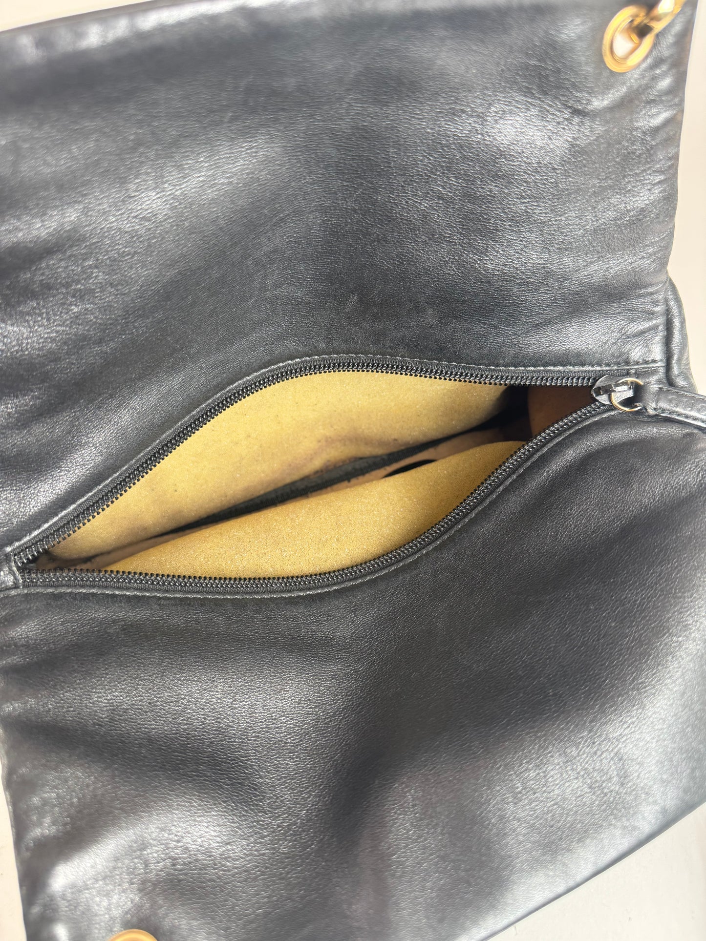 Sac vintage Gucci en cuir bambou noir