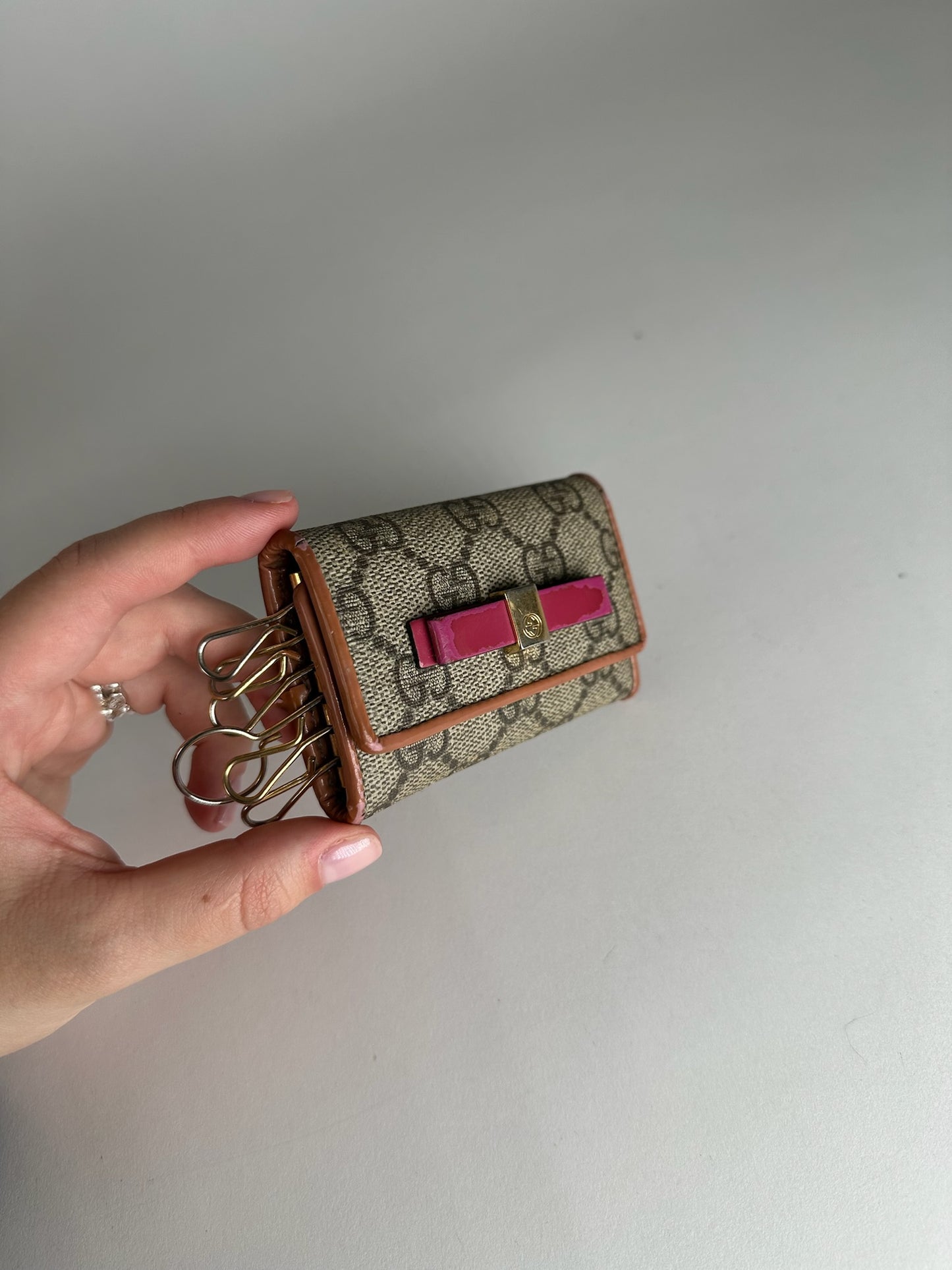 Vintage Gucci Leather Monogram Key Holder