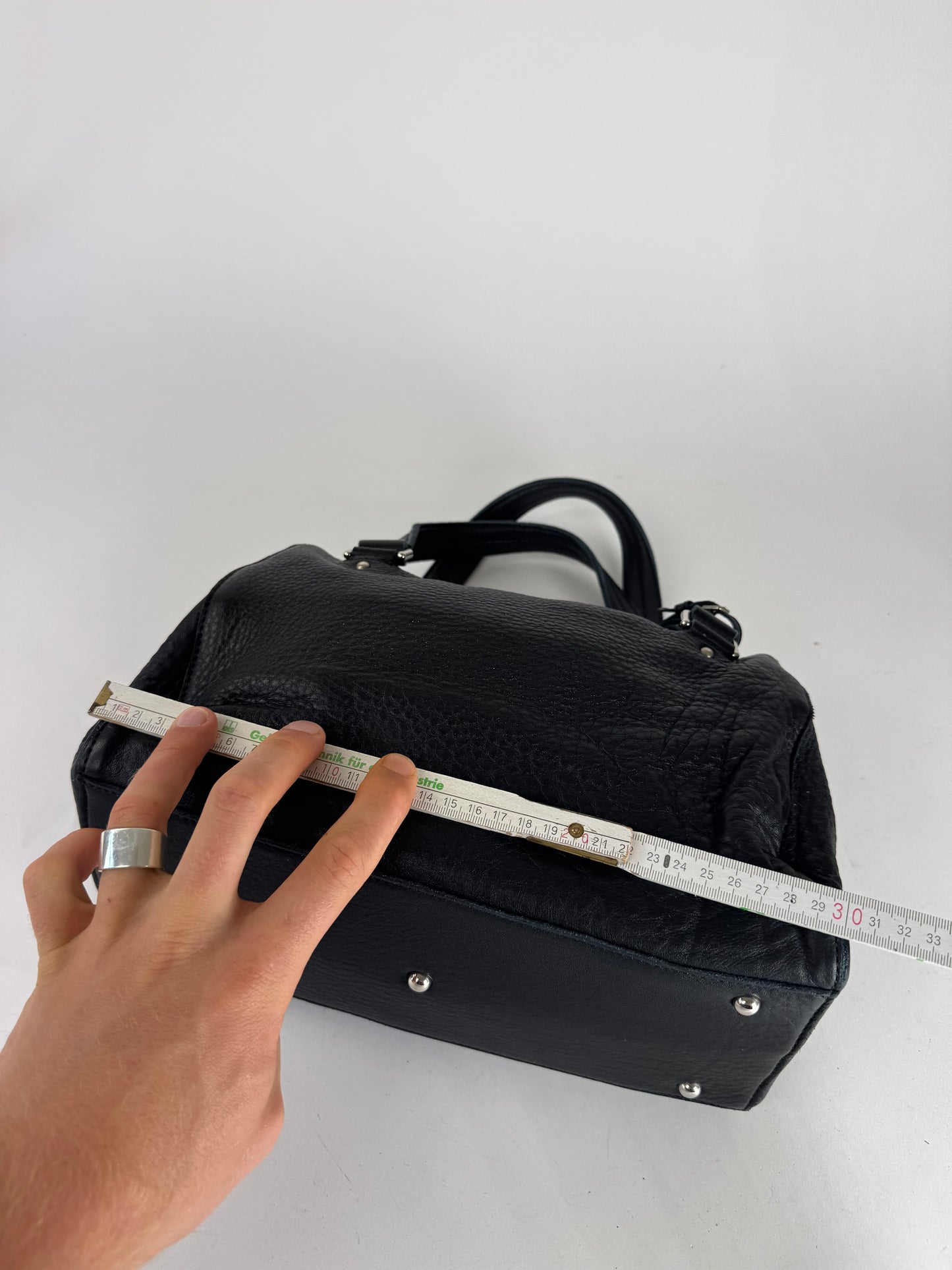 Vintage Courreges Paris Leather Bag black