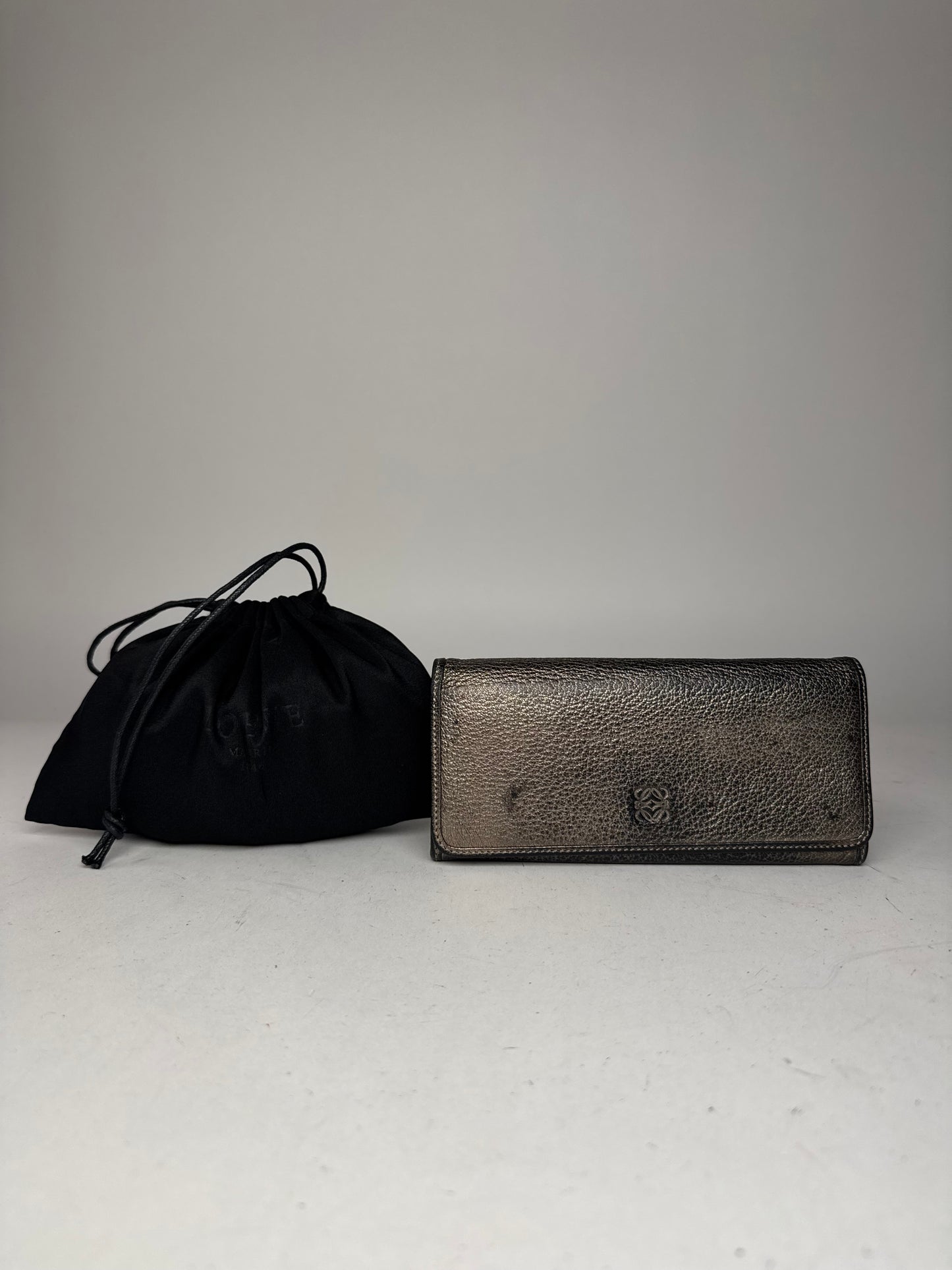 Vintage Loewe Madrid Leather Wallet Anthracite