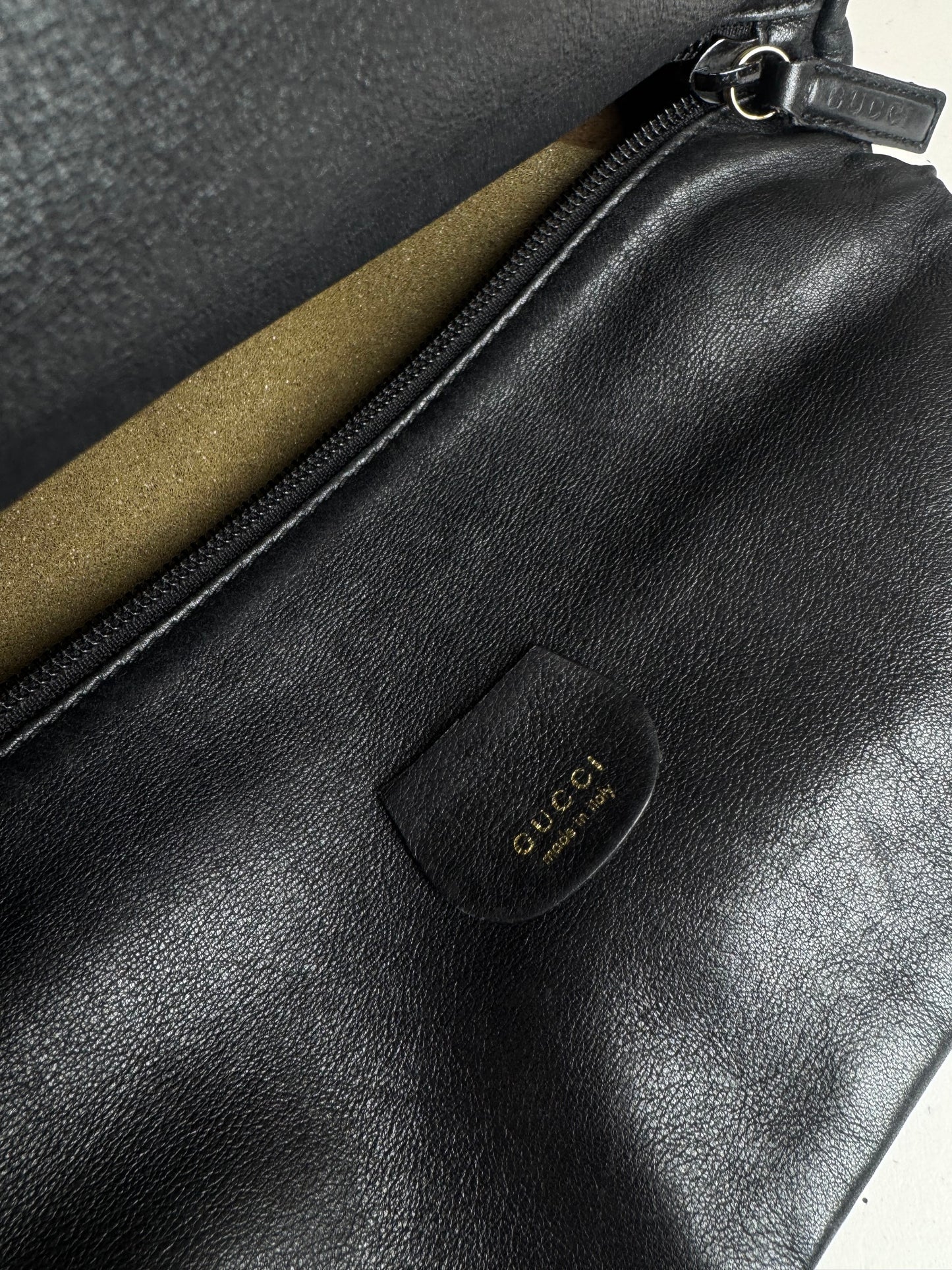 Sac vintage Gucci en cuir bambou noir