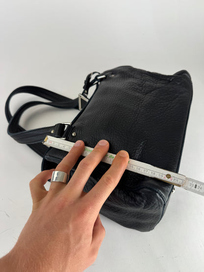 Vintage Courreges Paris Leather Bag black