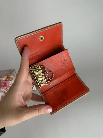 Vintage Gucci Leather Monogram Key Holder