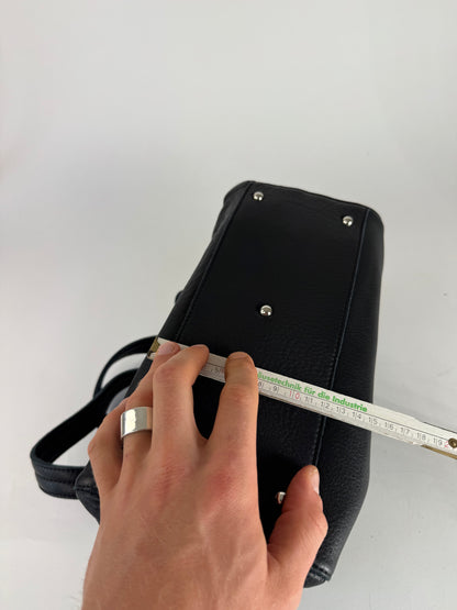 Vintage Courreges Paris Leather Bag black