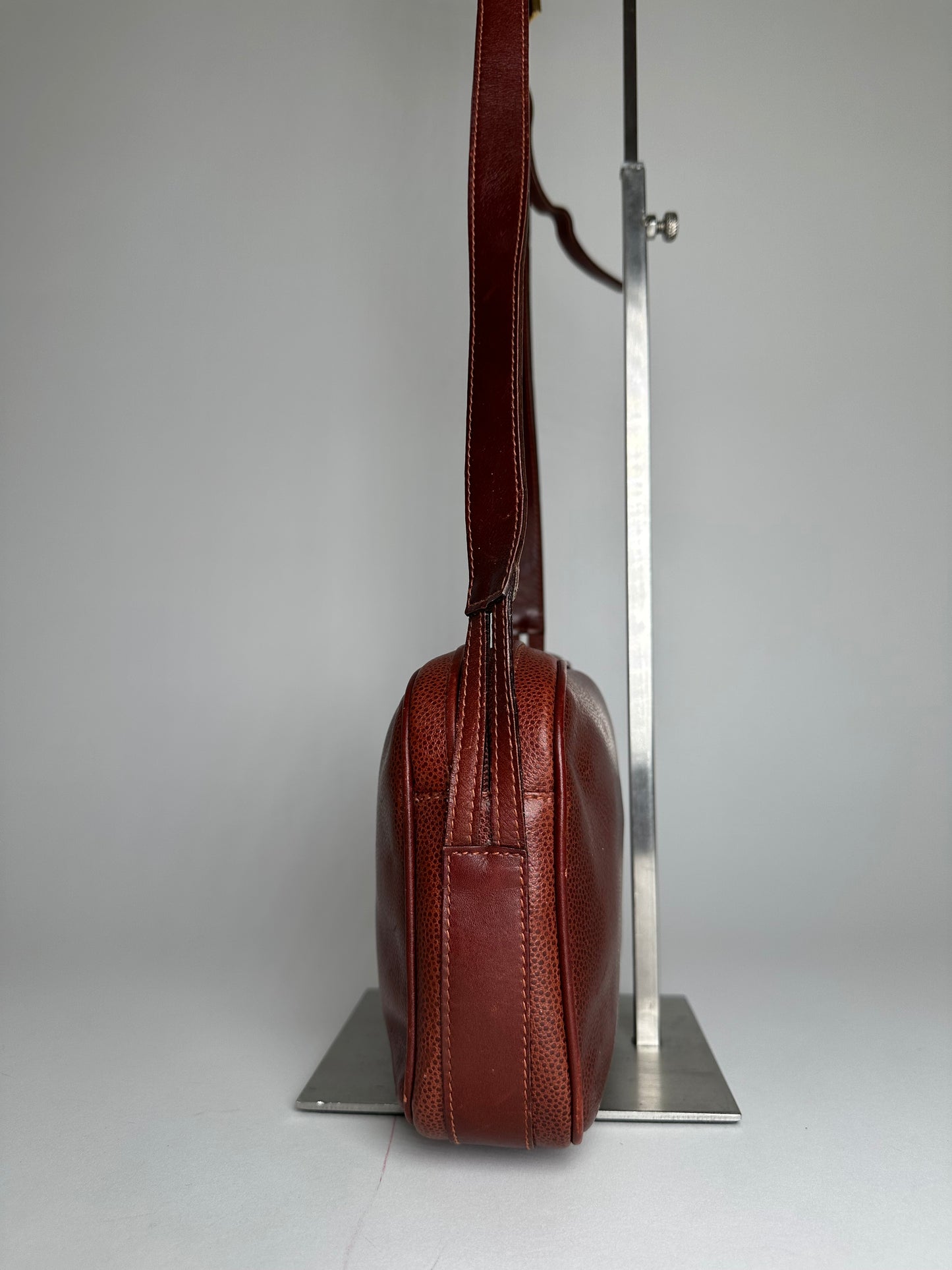 Vintage Givenchy Snake Emblossed Leather Crossbody Bag Brown