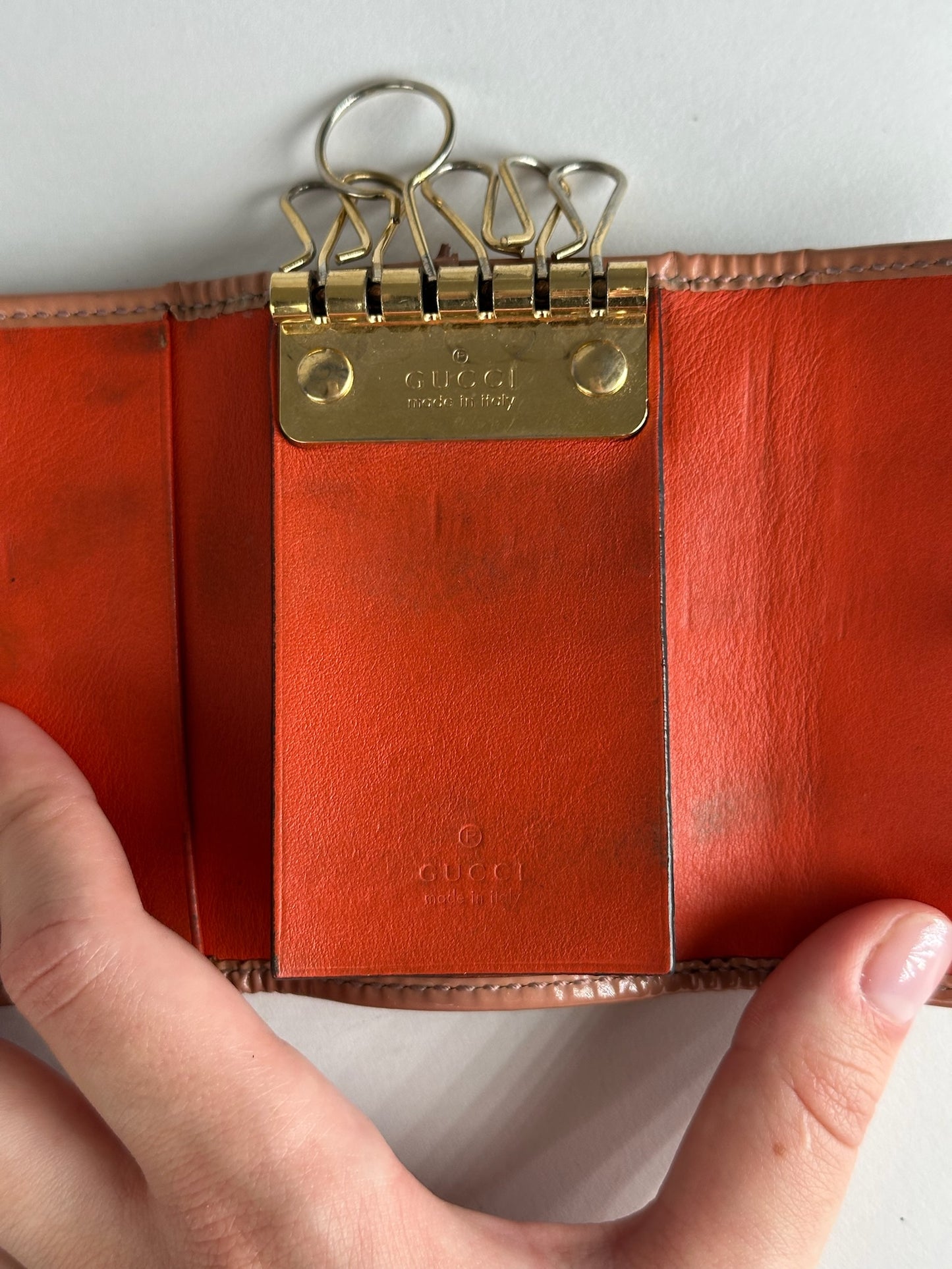 Vintage Gucci Leather Monogram Key Holder