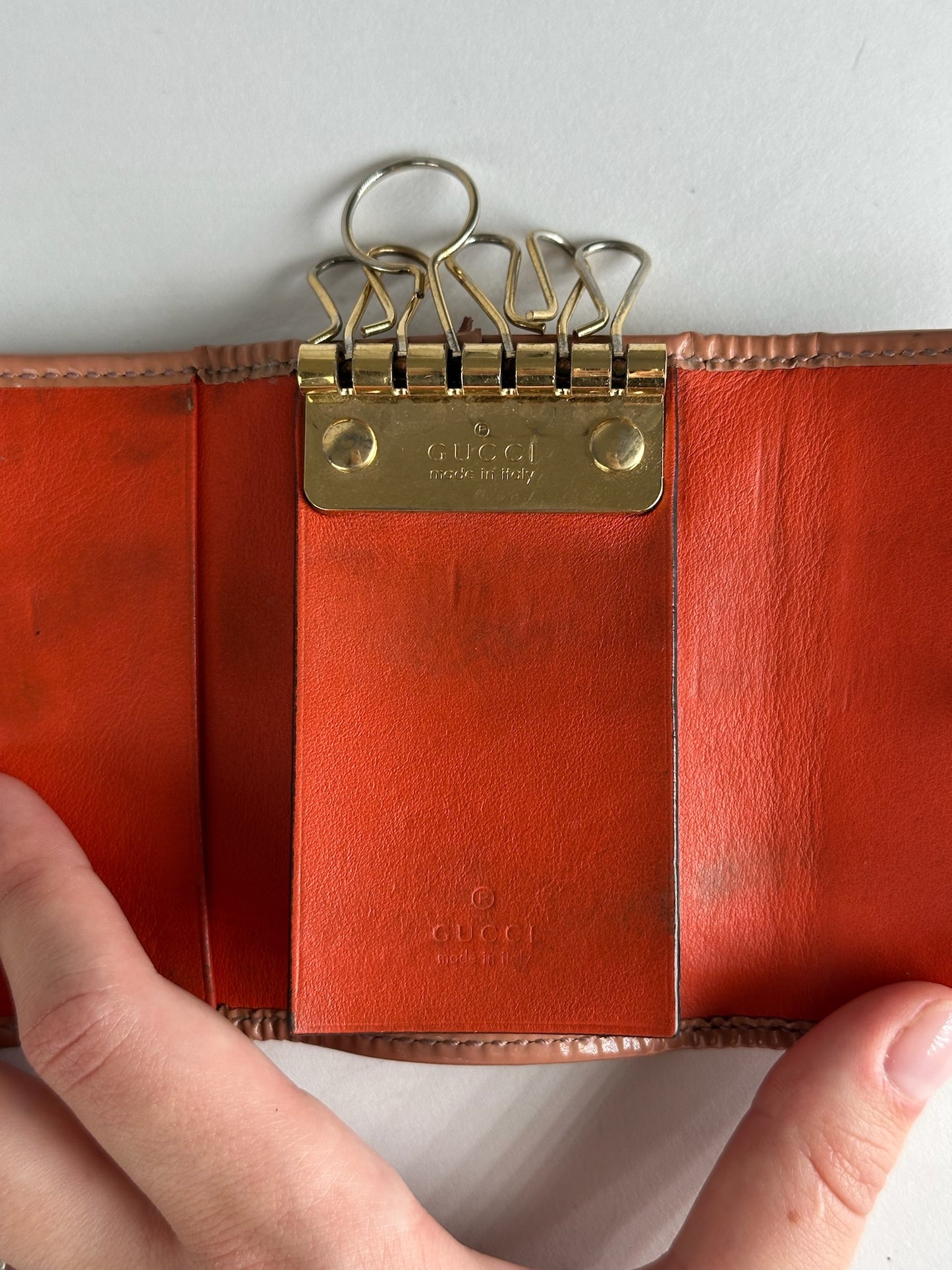 Vintage Gucci Leather Monogram Key Holder