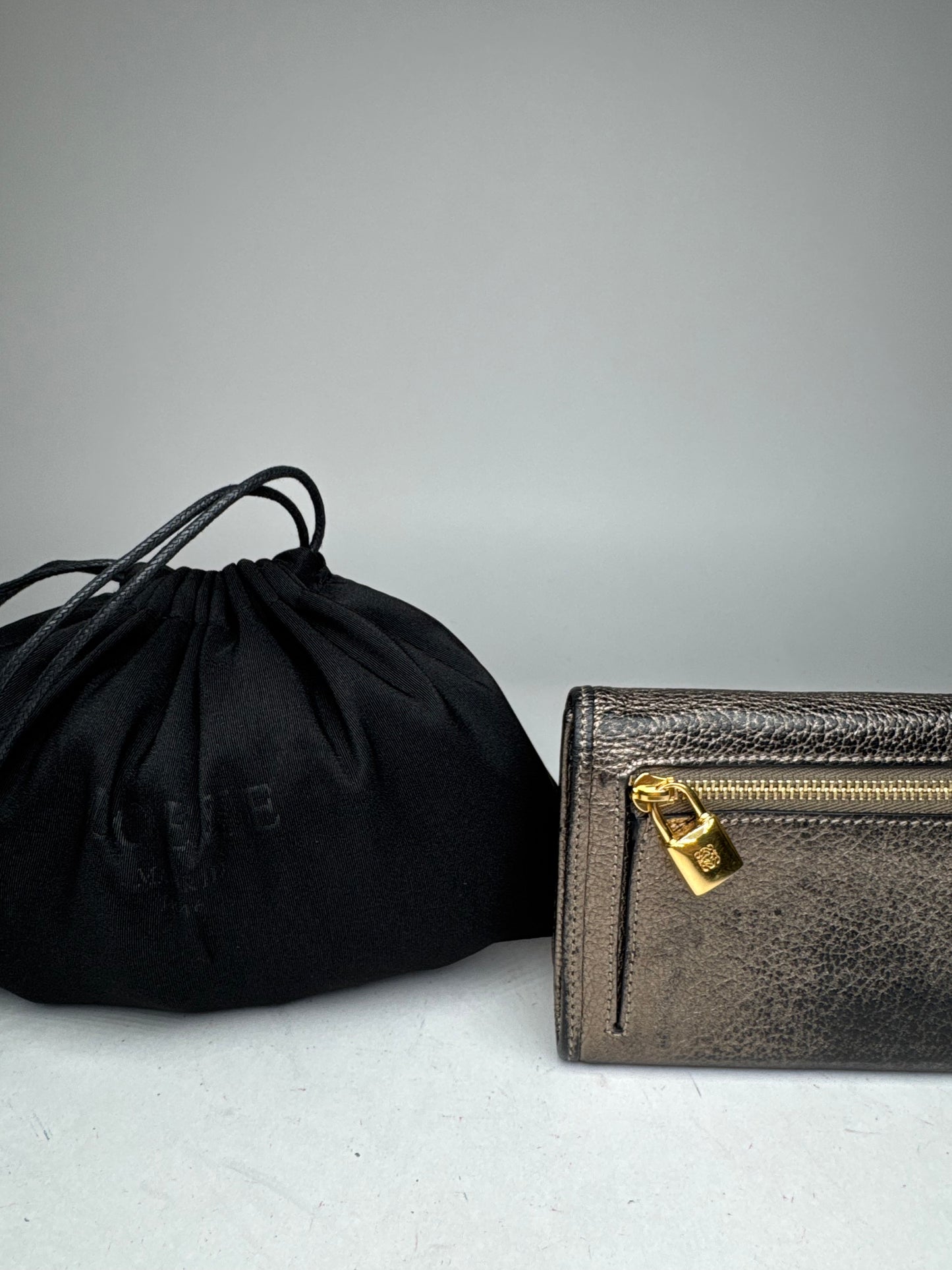 Vintage Loewe Madrid Leather Wallet Anthracite