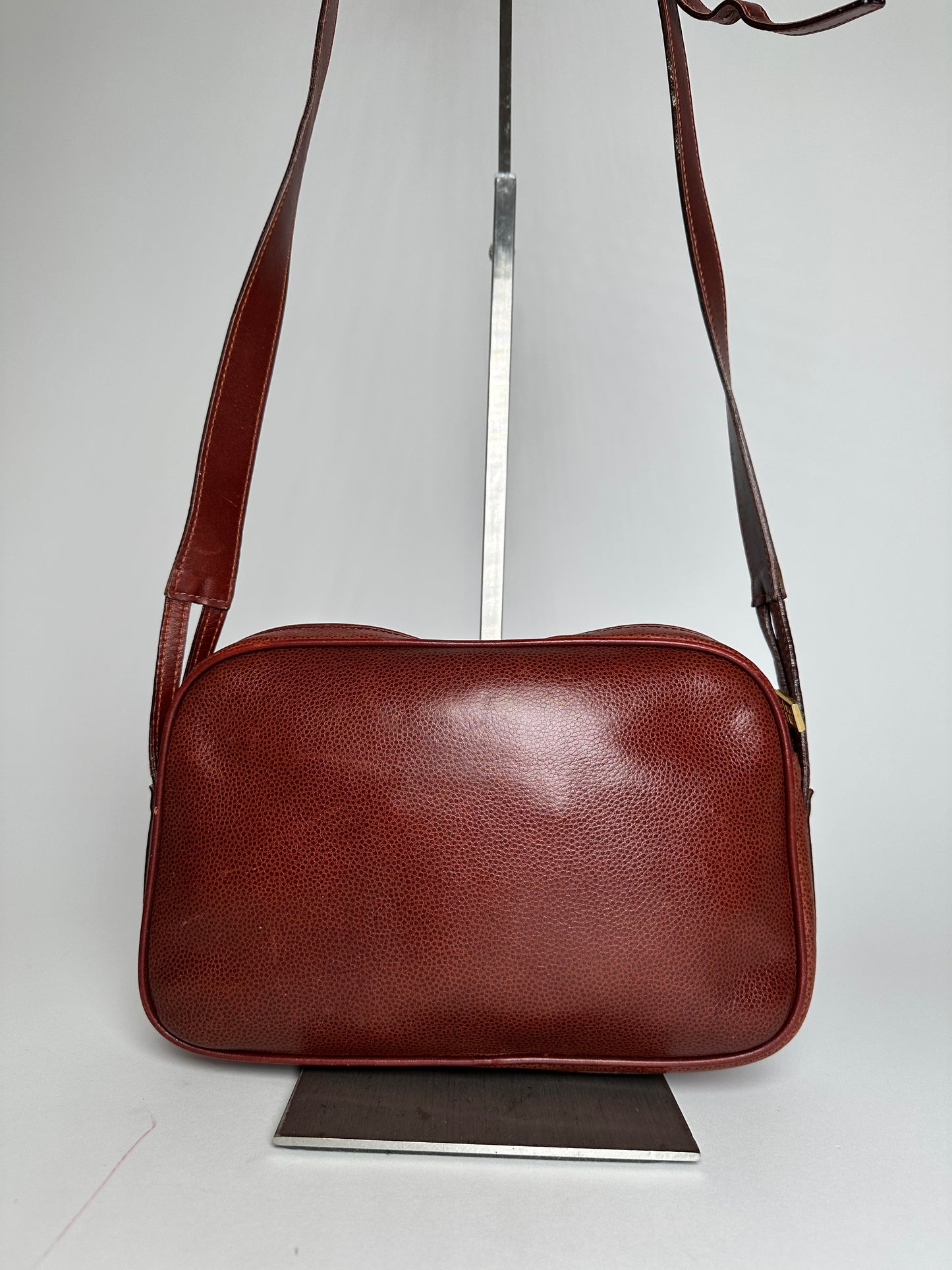 Vintage Givenchy Snake Emblossed Leather Crossbody Bag Brown