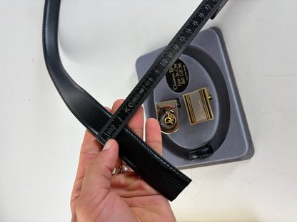 Vintage Dior Leather Belt Black Gold-tone Buckle