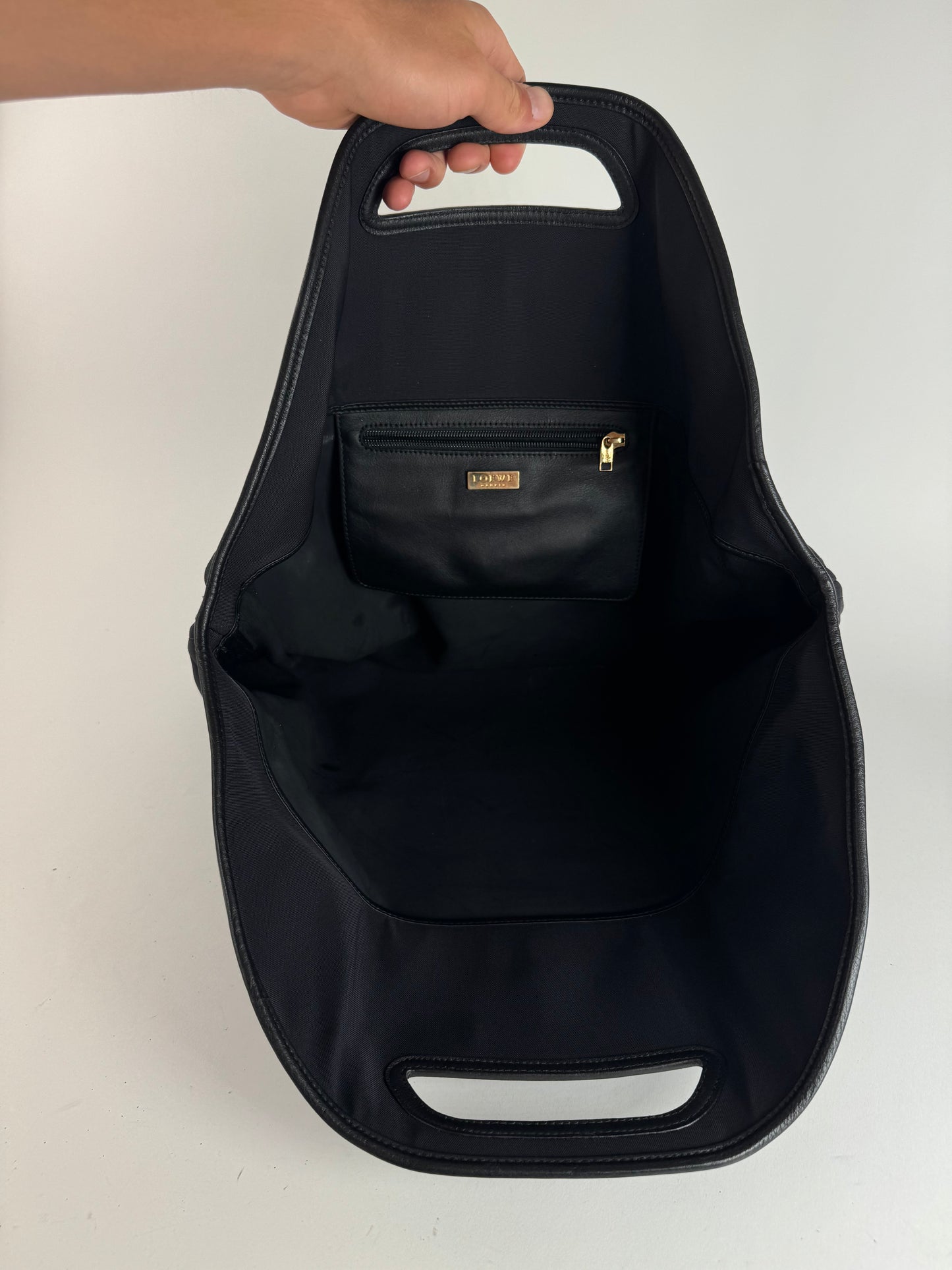 Vintage Loewe Madrid Leather neoprene bag navy black