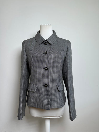 Vintage Courreges Checked Blazer Black White M