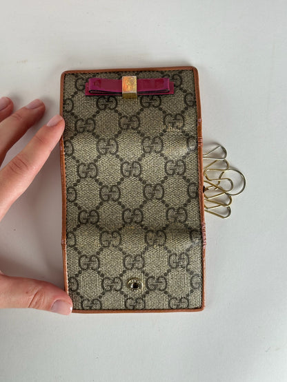 Vintage Gucci Leather Monogram Key Holder