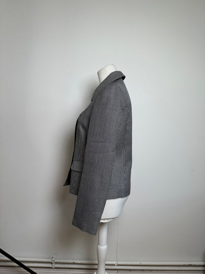 Vintage Courreges Checked Blazer Black White M