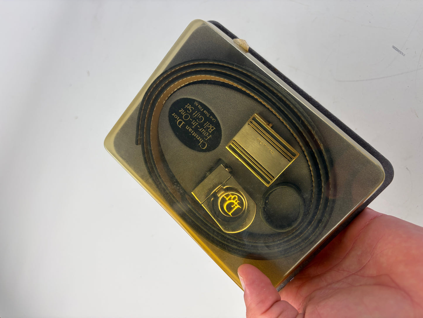 Vintage Dior Leather Belt Black Gold-tone Buckle