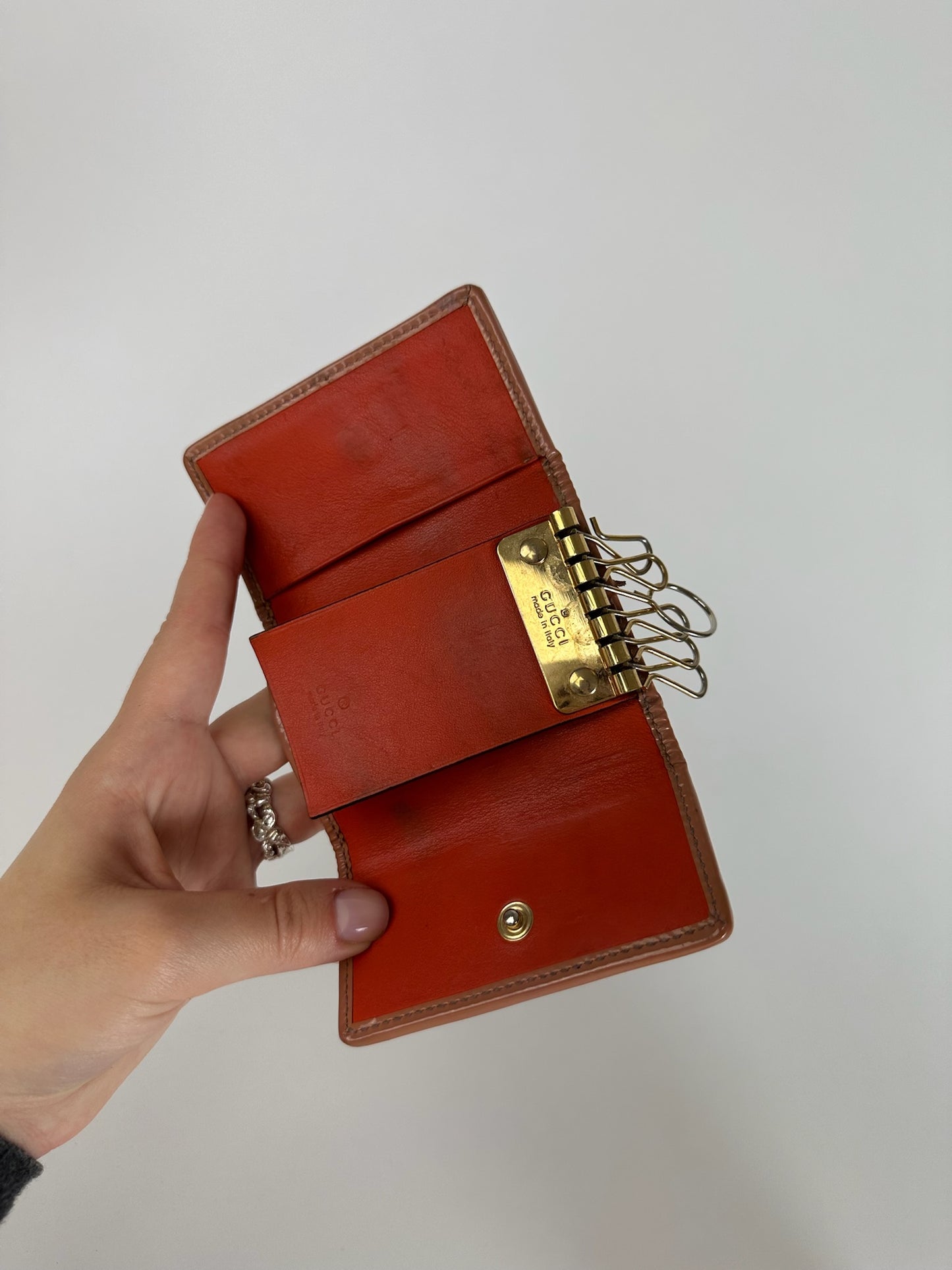 Vintage Gucci Leather Monogram Key Holder