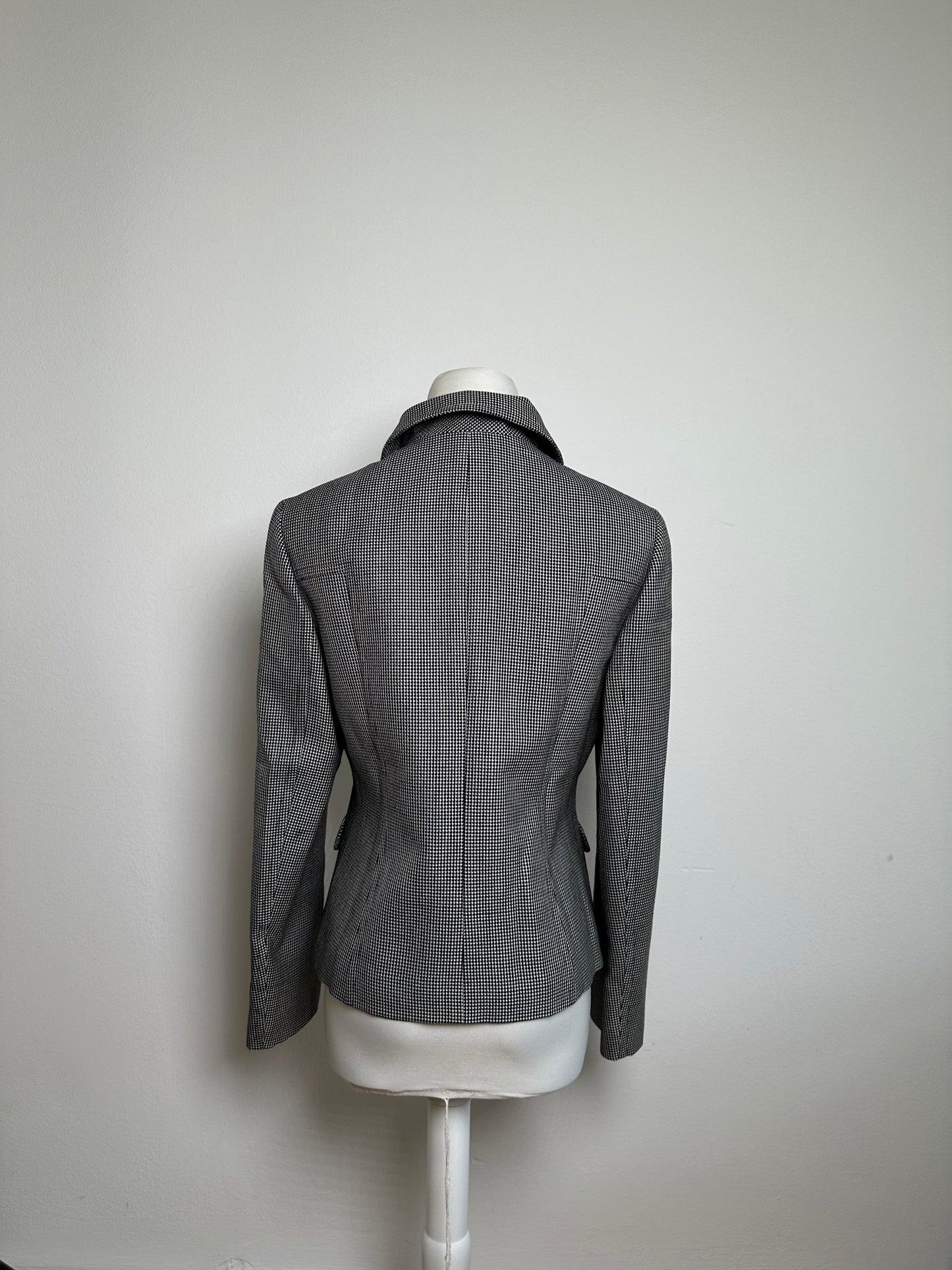 Vintage Courreges Checked Blazer Black White M