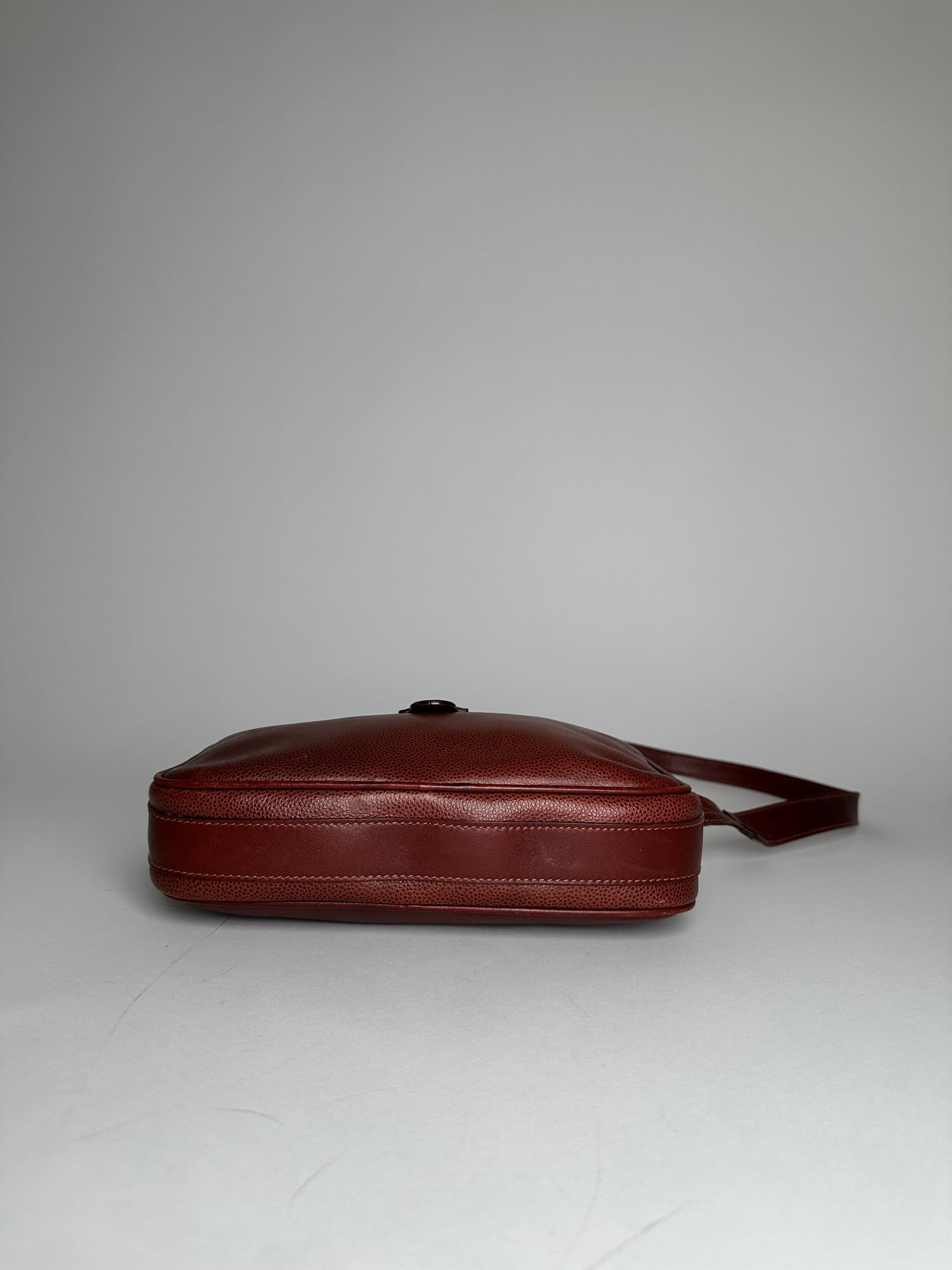 Vintage Givenchy Snake Emblossed Leather Crossbody Bag Brown