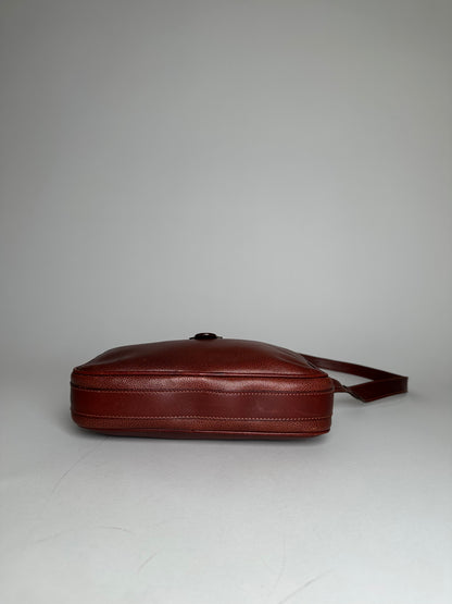 Vintage Givenchy Snake Emblossed Leather Crossbody Bag Brown