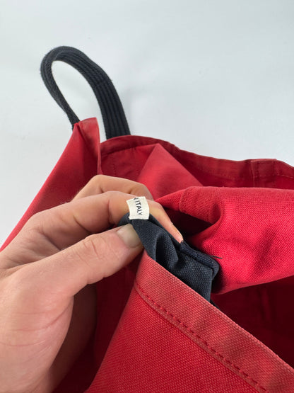 Vintage Marni Canvas Tote Bag Red Black Brown