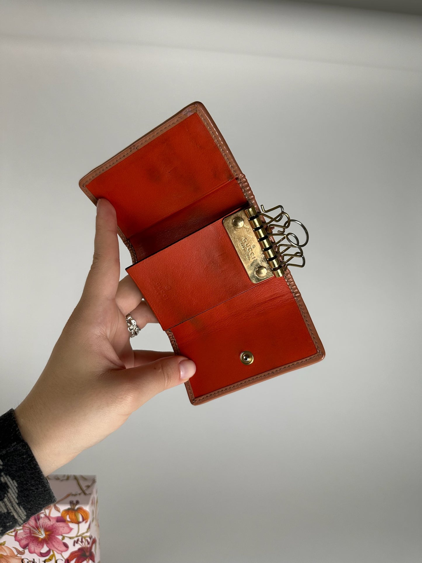 Vintage Gucci Leather Monogram Key Holder