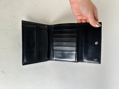Vintage Cartier Leather Wallet Black Silver