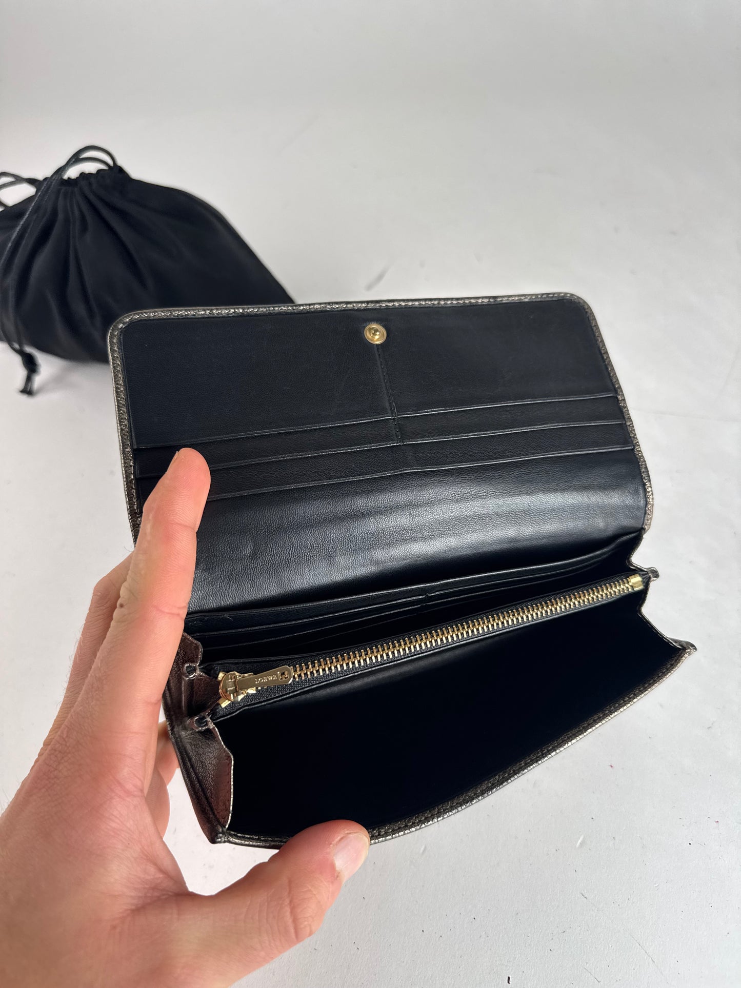 Vintage Loewe Madrid Leather Wallet Anthracite