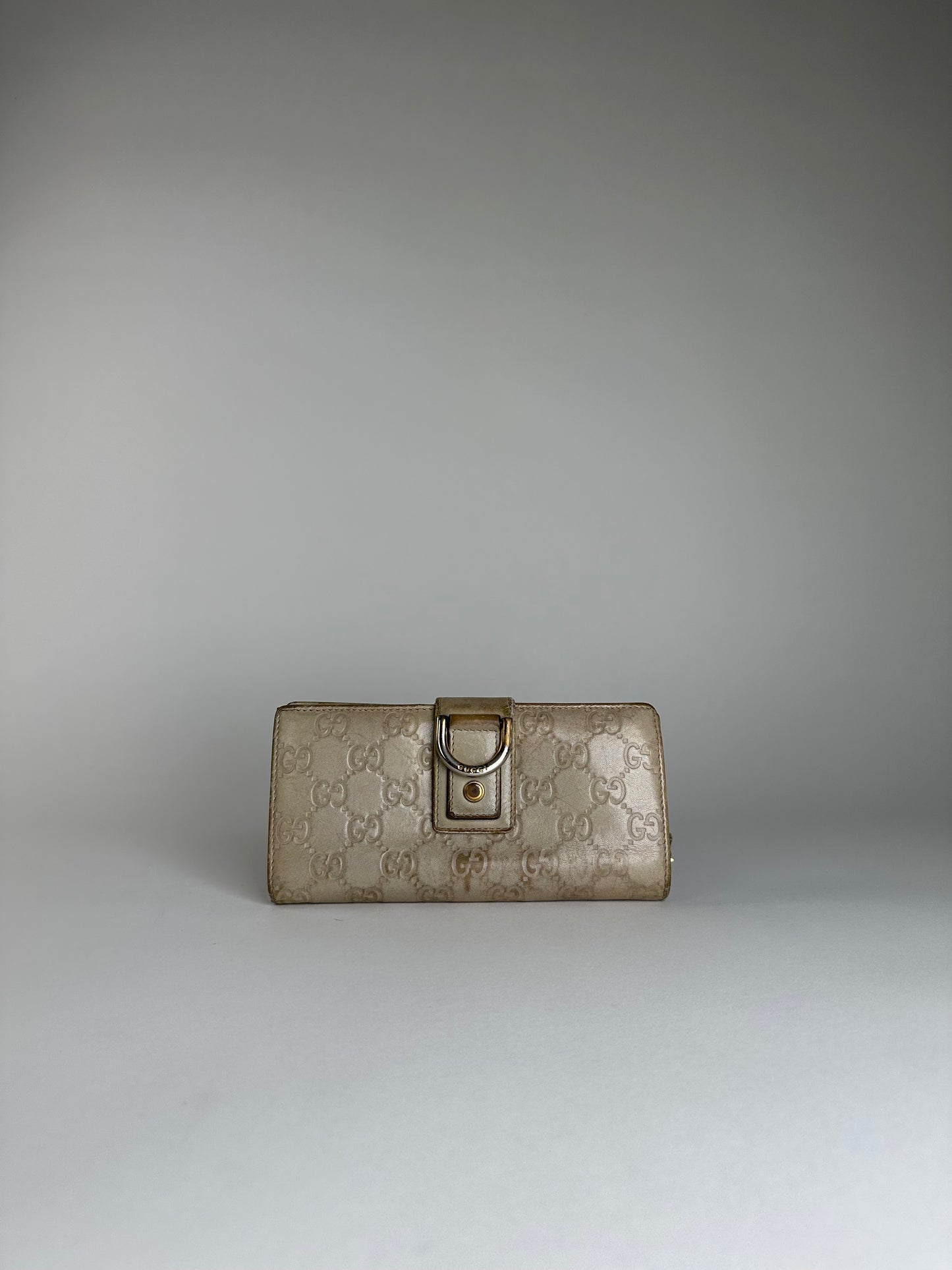 Vintage Gucci GG Monogram Canvas Wallet Beige Brown