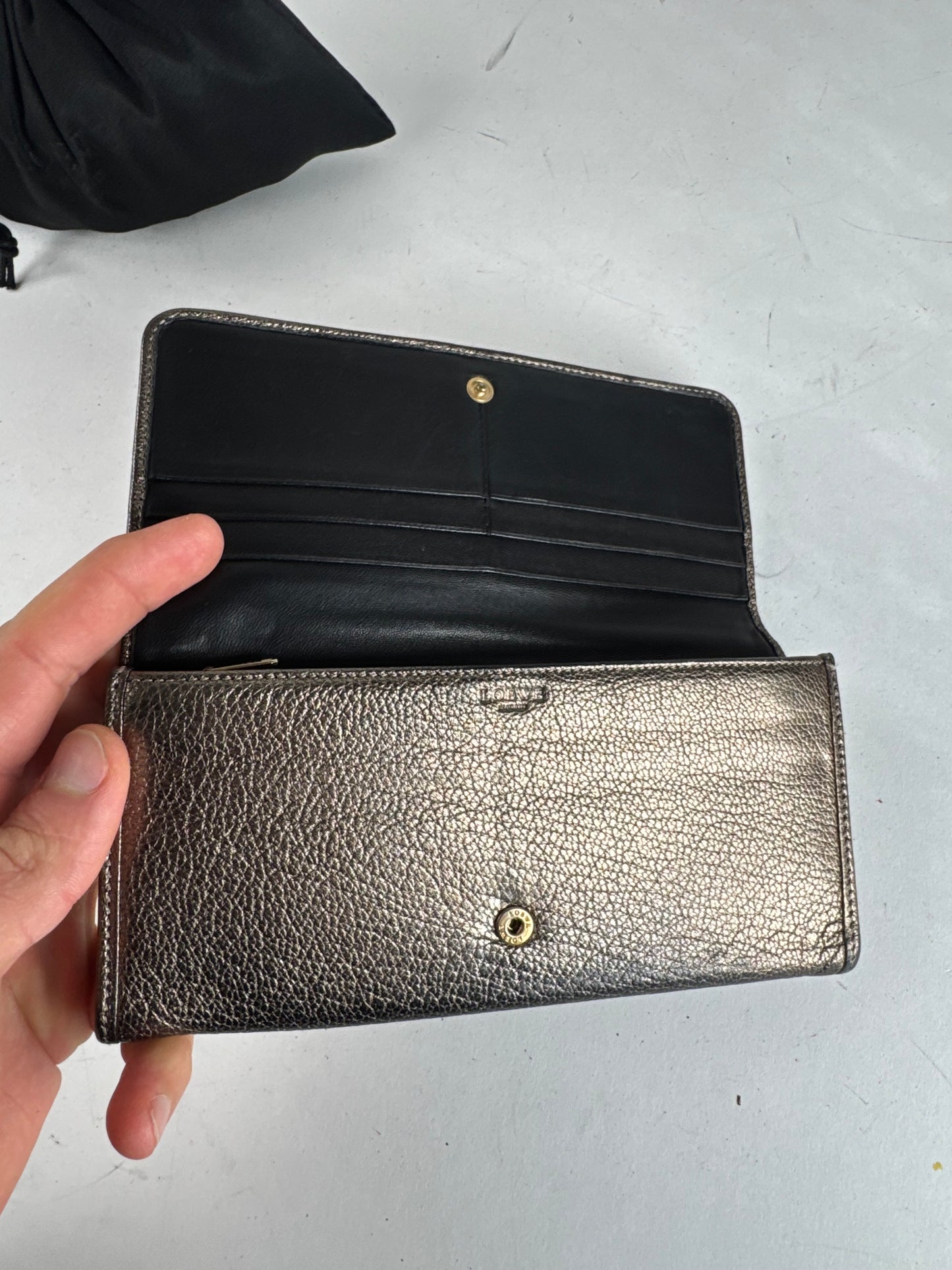 Vintage Loewe Madrid Leather Wallet Anthracite