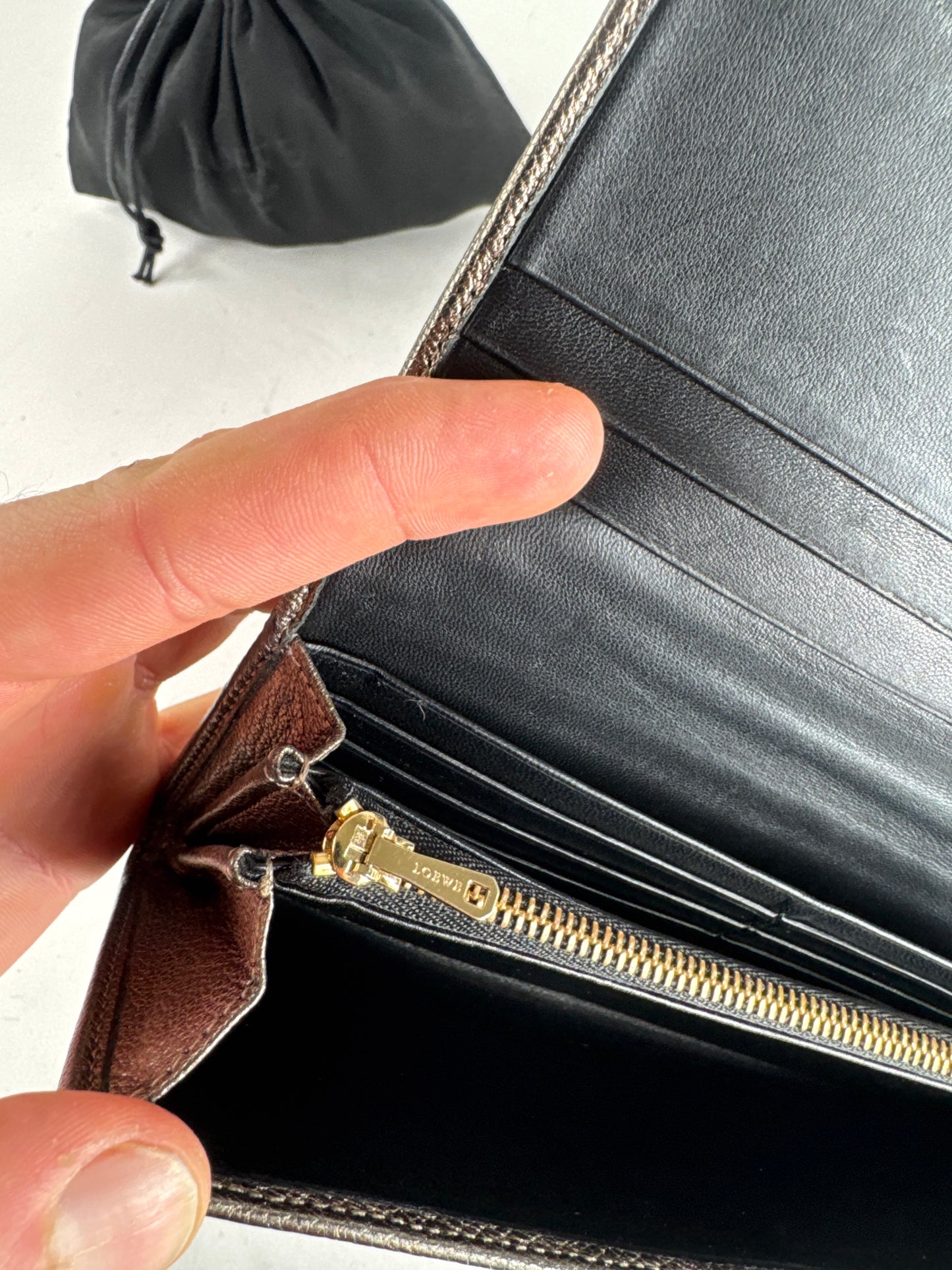 Vintage Loewe Madrid Leather Wallet Anthracite