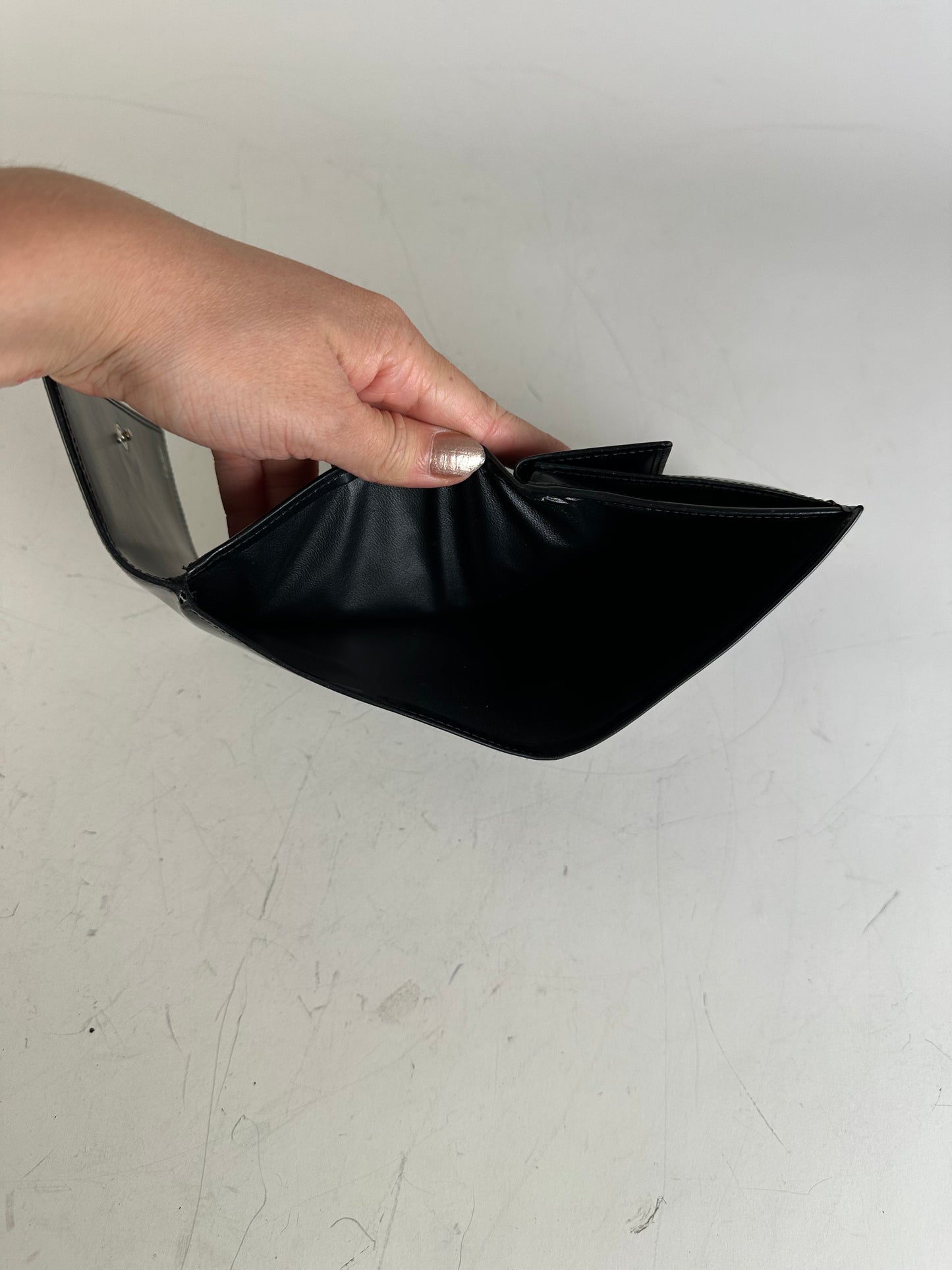 Vintage Cartier Leather Wallet Black Silver