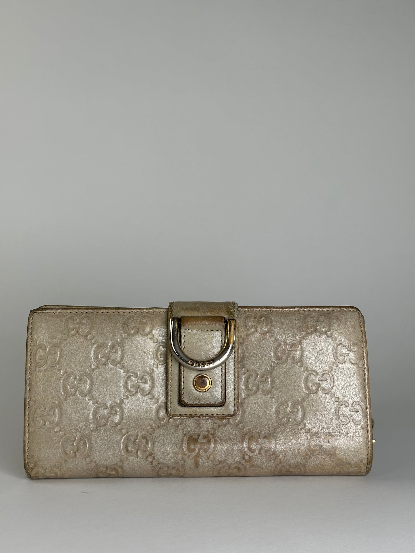 Vintage Gucci GG Monogram Canvas Wallet Beige Brown