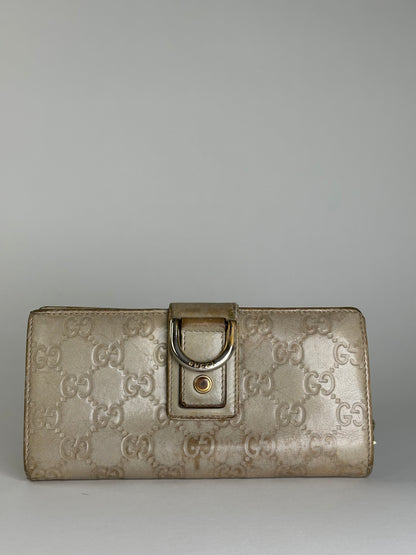 Vintage Gucci GG Monogram Canvas Wallet Beige Brown