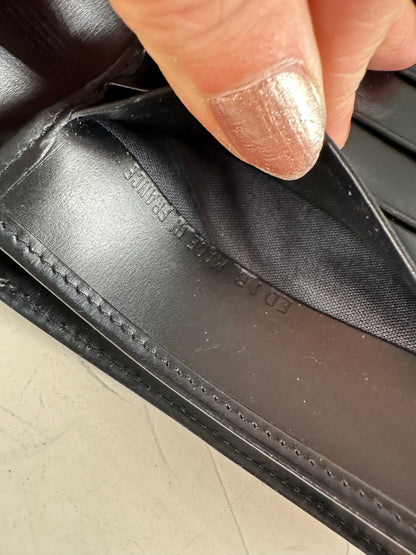 Vintage Cartier Leather Wallet Black Silver