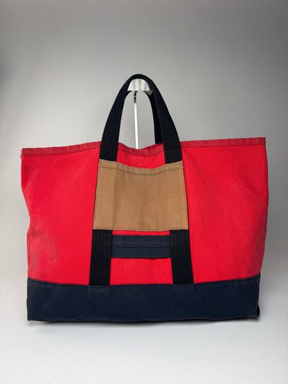 Vintage Marni Canvas Tote Bag Red Black Brown