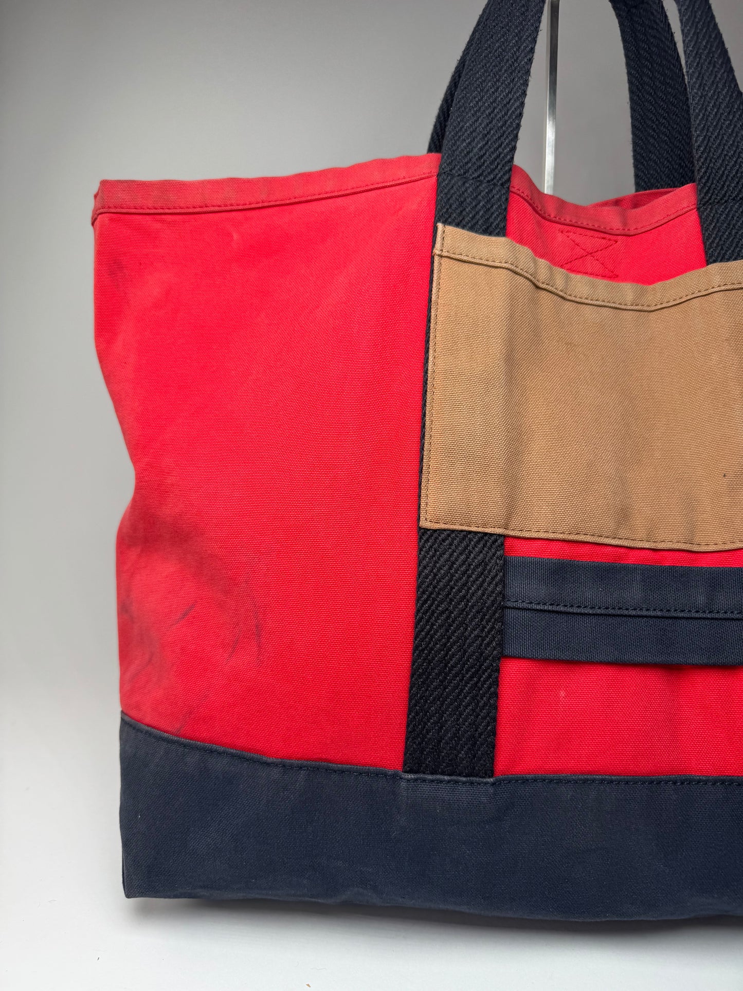 Vintage Marni Canvas Tote Bag Red Black Brown