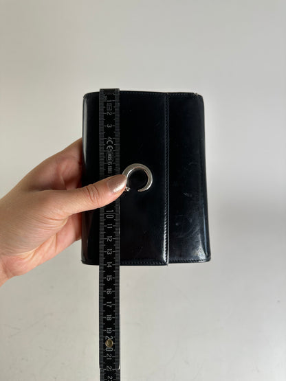 Vintage Cartier Leather Wallet Black Silver