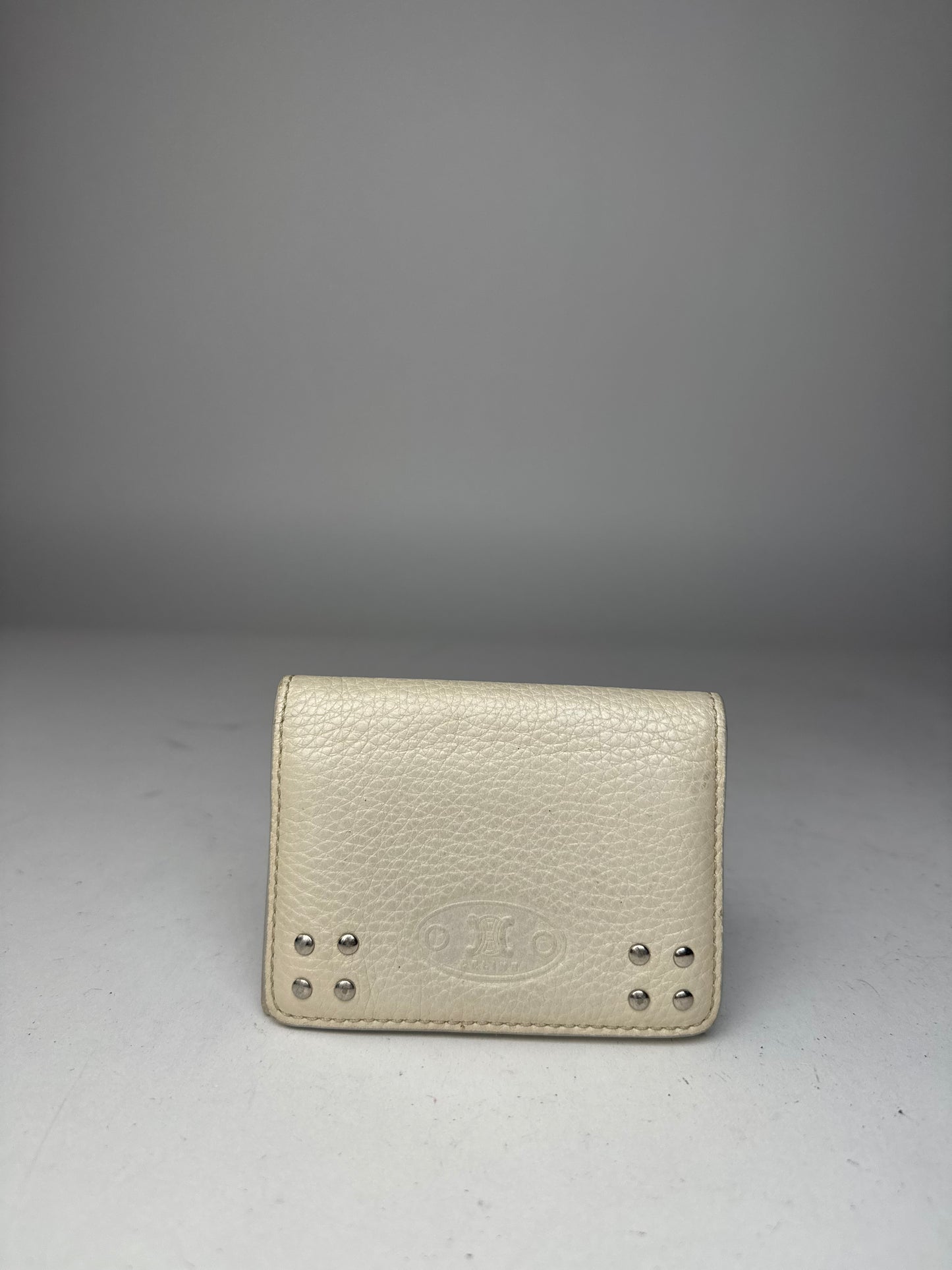 Vintage Celine Leather Card Holder White