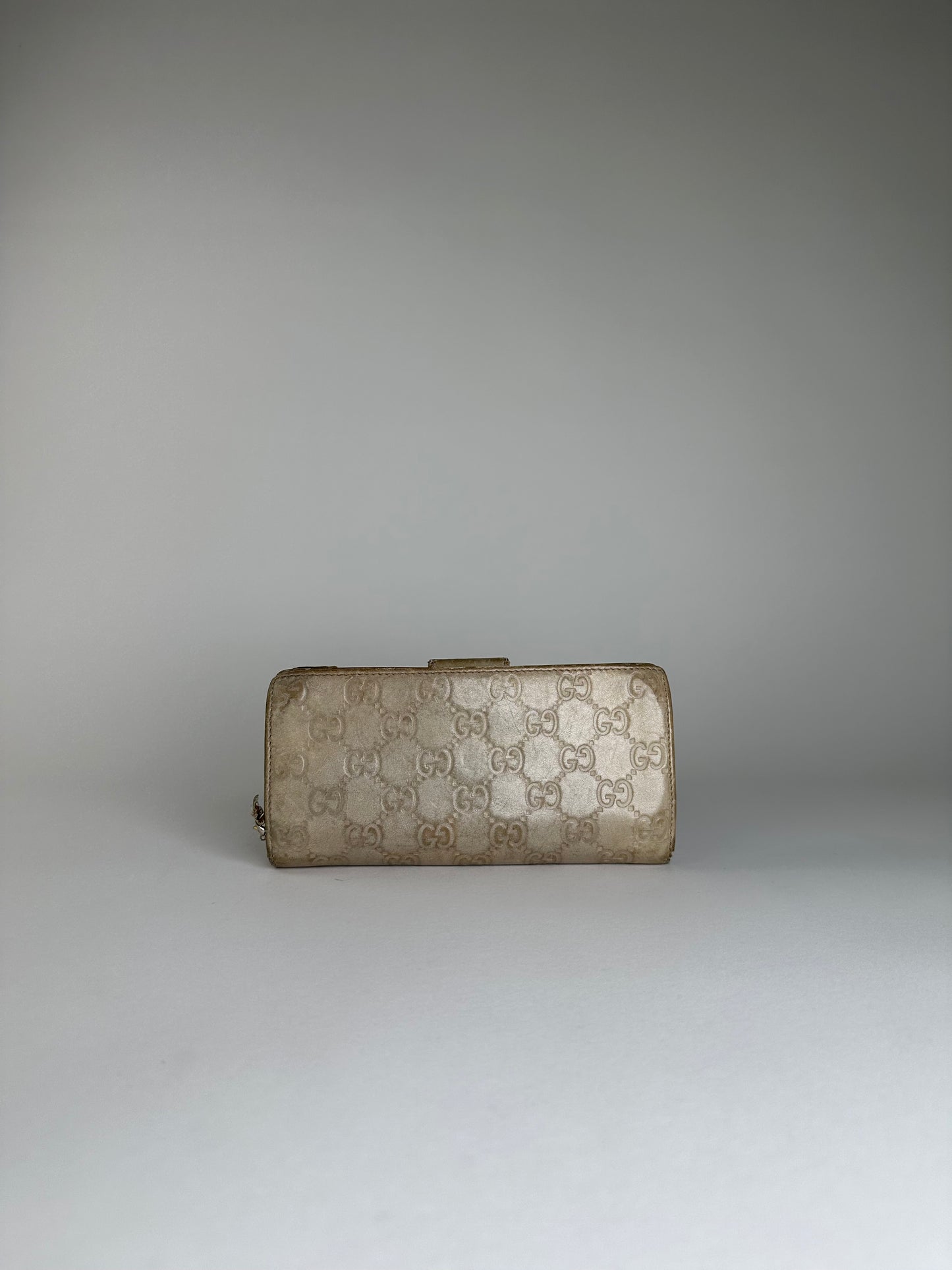 Vintage Gucci GG Monogram Canvas Wallet Beige Brown