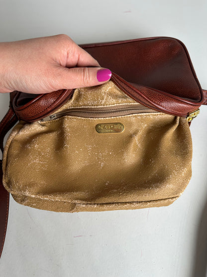 Vintage Givenchy Snake Emblossed Leather Crossbody Bag Brown