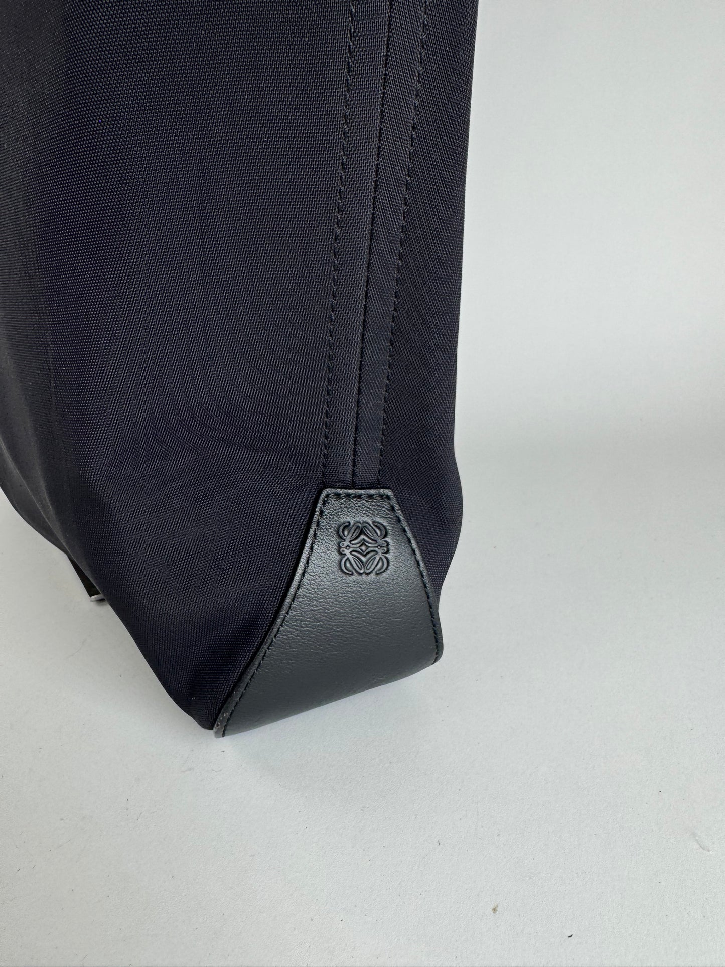 Vintage Loewe Madrid Leather neoprene bag navy black