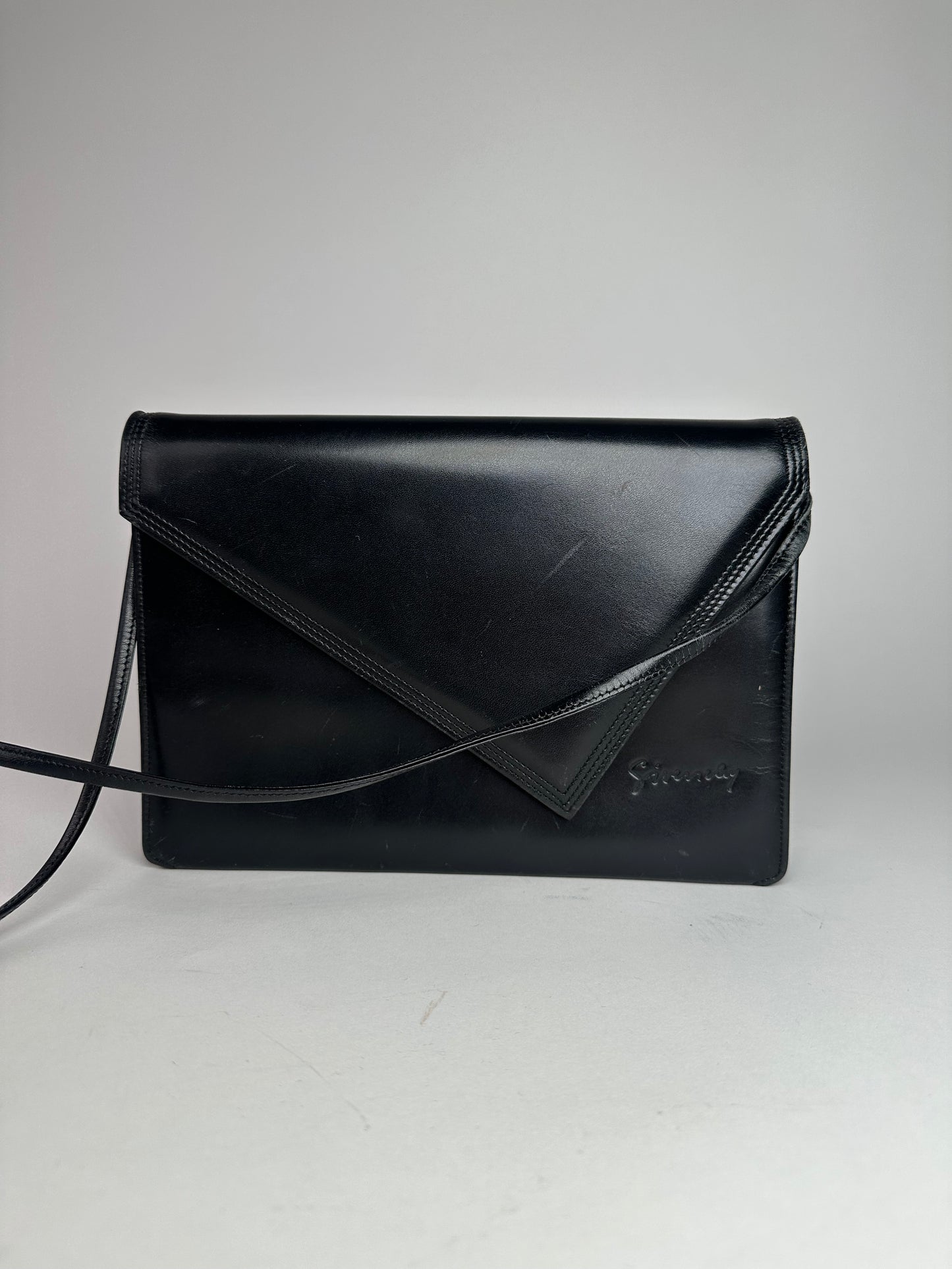 Vintage Givenchy Leather Crossbody Bag Black
