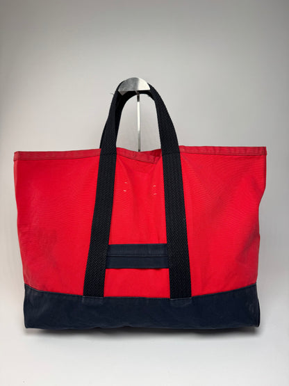 Vintage Marni Canvas Tote Bag Red Black Brown