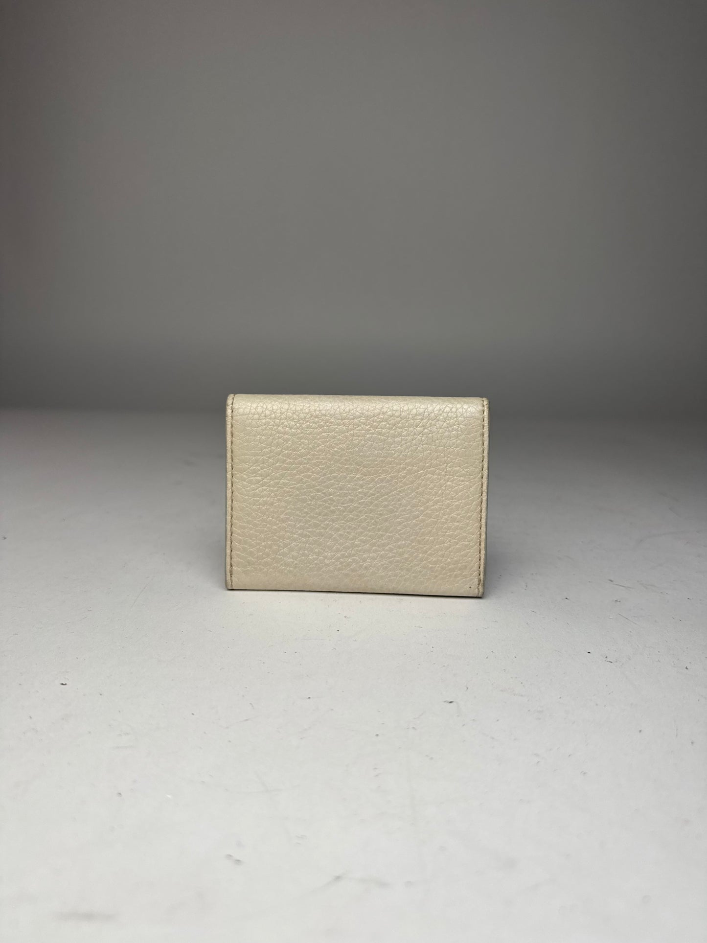 Vintage Celine Leather Card Holder White