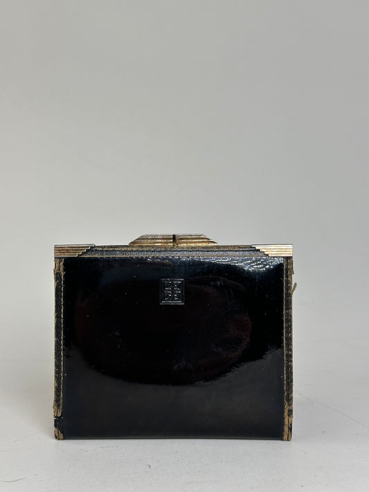 Vintage Givenchy Patent Leather Wallet Black Gold