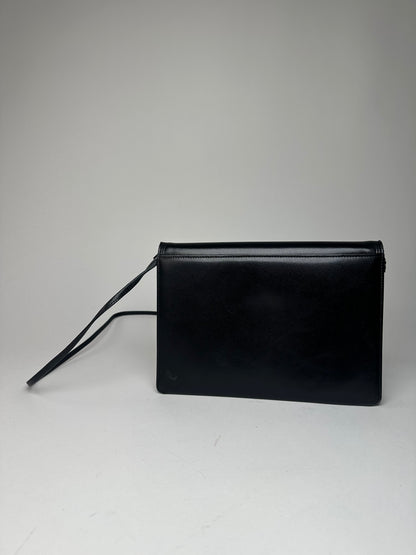 Vintage Givenchy Leather Crossbody Bag Black