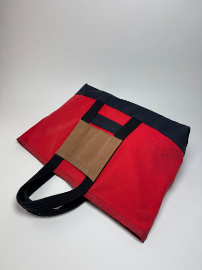 Vintage Marni Canvas Tote Bag Red Black Brown