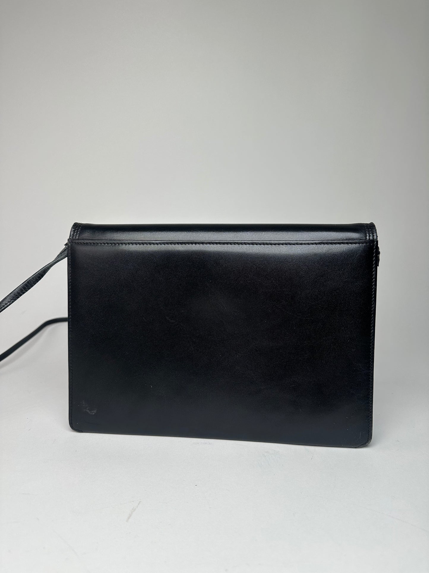 Vintage Givenchy Leather Crossbody Bag Black