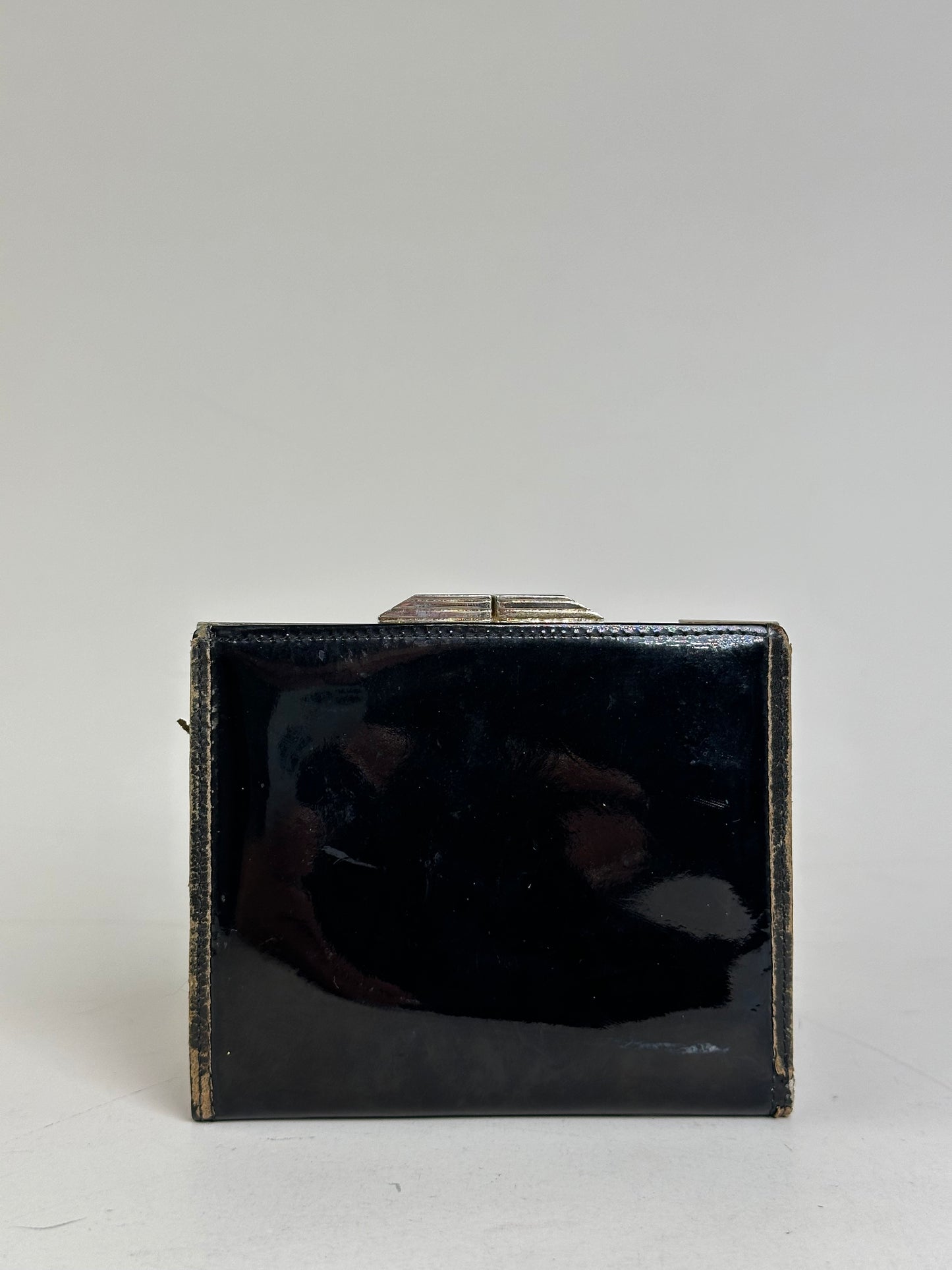 Vintage Givenchy Patent Leather Wallet Black Gold